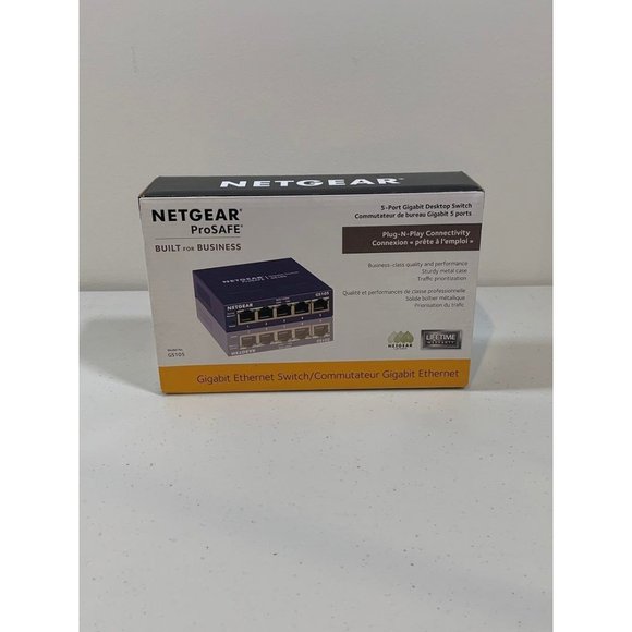 New Netgear ProSafe 5 Port Gigabit Ethernet Desktop Switch GS105 - Picture 1 of 3